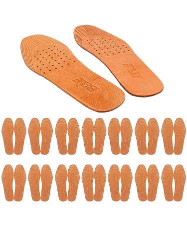 16-Pairs Magic Absorbent Ultra Thin Pigskin Leather Insoles for Stinky Feet-Foot and Shoe Odor Inserts for Women and Men's Shoes-Cinnamon Inserts and Flats for Sweaty Feet and Hyperhidrosis