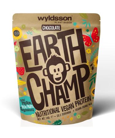 Vegan Protein Powders (1kg) - 28 Servings - EarthChamp by Wyldsson - Plant Based Chocolate Protein Powder Shake - Dairy Free - Lactose Free (Choc) Chocolate WITH Scoop 1 kg (Pack of 1)