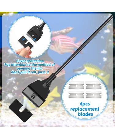 Stainless Steel Aquarium Algae Scraper Cleaner Tool Kit - 21.65 Inch Long Handheld Cleaning Tool for Fish Tank - Remove Thick Residue with 5 Blades - Ideal for Fish, Reef, and Plant Glass Tanks - Buy Online on GoSupps.com