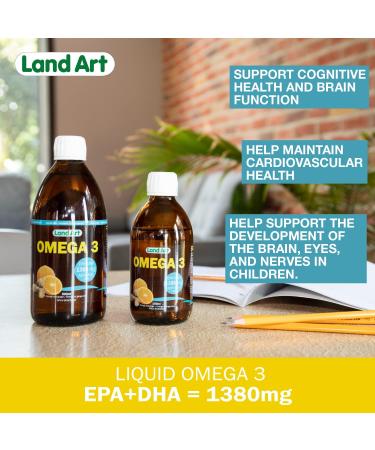 Omega-3 Supplement Liquid 250ml 1380mg EAP + DHA for Kids and Adults non-GMO Gluten Free - Made in Canada 250 ml (Pack of 1) - Buy Online on GoSupps.com