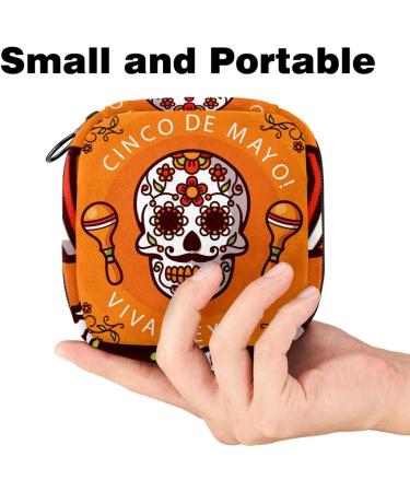 Shop Women's Cinco de Mayo Binding-Up Bags | Dead Head Orange Portable Menstrual Insert & Storage Holder for School & Office - Buy Online on GoSupps.com