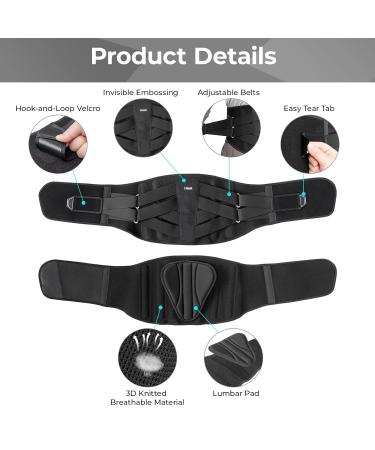 YAHA Back Brace for Lower Back Pain - Ergonomic Lumbar Support Belt for Men & Women | Breathable Heavy Lifting & Sciatica Relief | Size L (Waist 39-45 - Buy Online on GoSupps.com