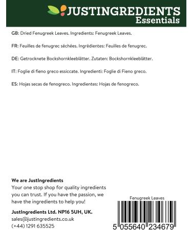 JustIngredients Essentials Fenugreek Leaves 250g - Buy Online at Best Price! - Buy Online on GoSupps.com