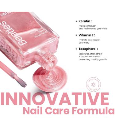 Beetles 15ml Pink Pearl Nail Polish - Fast Drying Long Lasting Shimmer Nail Lacquer | Romantic Reverie for Salon-Quality Nail Art - Buy Online on GoSupps.com
