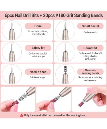 MELODYSUSIE Silvia Nail Drill Electric File 20000RPM USB Portable Manicure Pedicure Set for Acrylic & Gel Nails (A-Gold) - Buy Online on GoSupps.com