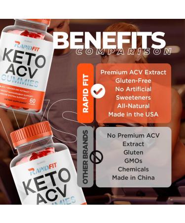 RapidFit Keto ACV Gummies - 30 Day Supply for Rapid Weight Loss with Apple Cider Vinegar - Buy Online on GoSupps.com