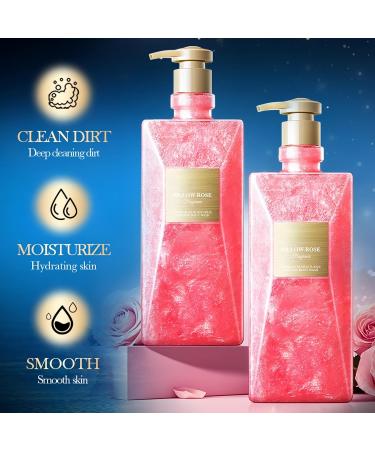 Crsetmyth Shower gel for women energy shower gel rose perfume body wash moisturizing shower gel 24 hours fragrance for sensitive skin natural cleansing and soft foam rich oil care 500 ml - Buy Online on GoSupps.com