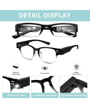 Shop Lighted Reading Glasses with Magnifier - LED Readers for Clear Vision (Unisex +150 - Buy Online on GoSupps.com