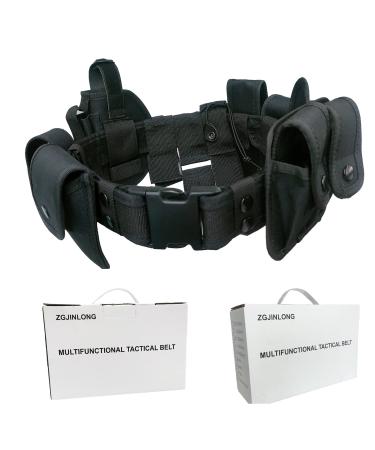 ZGJINLONG Tactical Utility Belt,Versatile Police Security Guard Military Modular Equipment System Molded Duty Belt Black 10pcs
