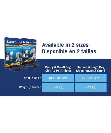 ADAPTIL Collar for Medium/Large Dogs Calms & Comforts Dogs - Use These Collars by ADAPTIL for Dogs During Training Boarding Loud Noises and Fears Outdoors (Large Dog Calming Collar 1-Pack) Medium/Large Dog 1-pack - Buy Online on GoSupps.com