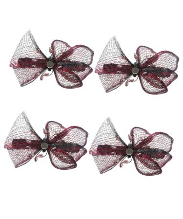 FRCOLOR Wedding butterfly hair clip bridal hair clip carnival headpiece wedding hair bows hair barrette clip for women bride headpiece large hair bows big bow Hair up woman copper Big