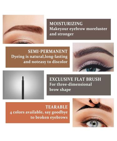 Peel Off Tattoo Eyebrow Gel - Natural & Waterproof Eye Brow Makeup (Brown) - Buy Online on GoSupps.com