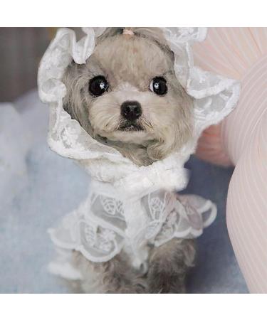 Dog Costume Pet Hat Breathable Good-looking Round Neck Puppy Lace Skirt for Dog Supplies Pet Princess Dress Pet Princess Dress White S - Buy Online on GoSupps.com