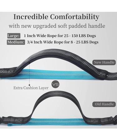 iYoShop Hands Free Dog Leash with Zipper Pouch - Dual Padded Handles, Durable Bungee for Walking, Jogging, Running - Medium/Large Black - Buy Online on GoSupps.com