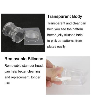Freeorr Clear Silicone Nail Art Stamper Set - 4 Different Shapes with Scrapers for Manicure - Transparent Jelly Stamping Tools - Buy Online on GoSupps.com