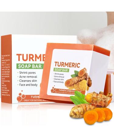 Turmeric Soap Turmeric Handmade Soap Bar Pure Turmeric Handmade Soap Bar For Face & Body Dark Spot Corrector Remover Moisturizing Erase Fine Lines Firming Friendly Vegan&Cruelty Free (2 PCS)