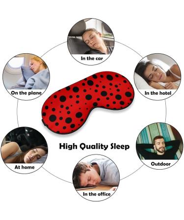 Ladybug Black Spots Sleep Mask for Women | Adjustable Eye Shades with Elastic Strap - Comfortable Sleep Accessory - Buy Online on GoSupps.com