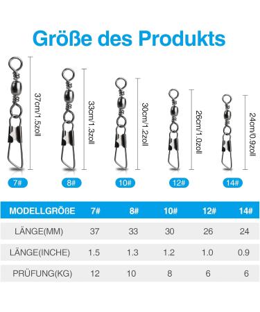 Realure Vertebrae Fishing Accessories - 100/200 Pieces Stainless Steel Carabiner for Trout & Saltwater - 5 Sizes (7# 10# 12# 14#) - Premium Fishing Bait Tool - Buy Online on GoSupps.com