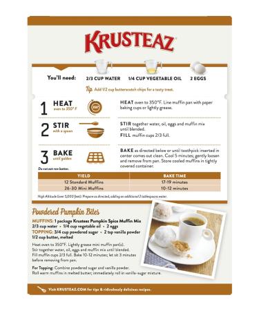 Krusteaz Pumpkin Spice Muffin Mix 15 OZ Box - Pack of 3 | Premium Quality Ingredients - Buy Online on GoSupps.com