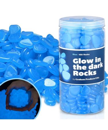 Graham Products 450 pieces in the dark glowing stones |Use indoors and outdoors |For children from 6 yearsDriven by sunlight - blue blue shines blue 450 pieces (1 piece) - Buy Online on GoSupps.com
