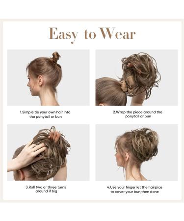 Hair Bun Synthetic Hair Bun with Elastic Rubber Band Messy Bun Wig Hair Bun Curly Hair Bun Donut Hair Ties Women Hair Bun Hair Extension Hair Piece (Size : 1 PC Color : Light Auburn) 1 PC Light Auburn - Buy Online on GoSupps.com