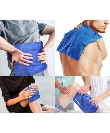 Ohuhu 2 Pack Reusable Gel Ice Pack for Hot & Cold Therapy - XL Blue Cold Pack for Injuries, Pain Relief - Shoulder, Knee, Back, Hip Aches - Buy Online on GoSupps.com