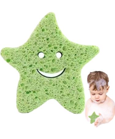 Bath Sponge for Kids Wood Pulp Sponge Soft Bath Sponges | Shower Sponge Dead Skin Remover Cute Shower Brush Bath Supplies for Toddler Kids Baby Green - Buy Online on GoSupps.com
