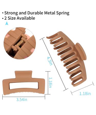 79style 6pcs Big Hair Claw Clips Neutral Colors Hair Clips For Women Claws Clips For Thick Hair Banana Clips Medium Large Hair Claws Square Strong Hold Hair Styling Accessories For Women ( 3pcs 4.3 Inch+ 3pcs 3.54 Inch ) 3 - Buy Online on GoSupps.com