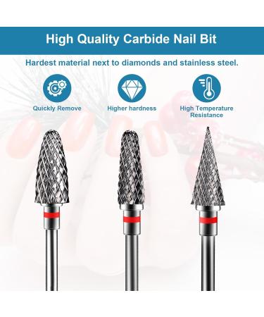 CGBE 3-Piece Nail Miller Attachments | Tungsten Alloy Nail Drill Bits for Gel & Acrylic Removal | Professional Manicure & Pedicure Hard Metal Grinding Heads - Buy Online on GoSupps.com