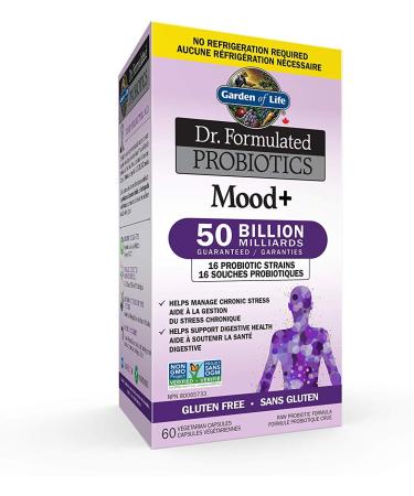 Garden of Life Dr. Formulated Probiotics Mood+ | Manages Digestive Health & Symptoms of Chronic Stress | 50 Billion CFU + 16 Probiotic Strains | Includes Organic Ashwagandha and Blueberries - Buy Online on GoSupps.com
