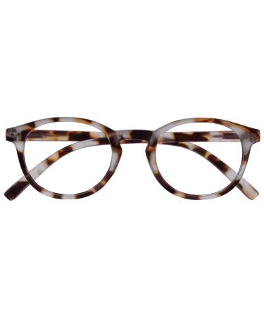 Opulize Zen Reading Glasses Cool Round Frame Spring Hinges Scratch Resistant Matt Light Brown Tortoiseshelll Mens Womens R24-1T +3.50 +3.50 Magnification Matt Light Brown Tortoiseshelll