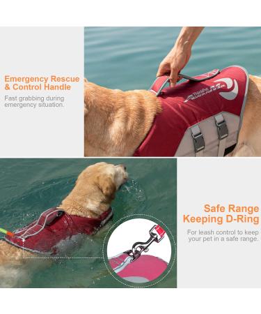 ThinkPet Dog Life Jacket - Adjustable Reflective Lifesaver & Buoyancy Vest for Safe Water Fun - Red Size S - Buy Online on GoSupps.com