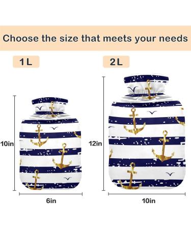 Buy Naanle Seagull Golden Ancer 2L Transparent Hot Water Bottle with Cover - Large Hot Water Bottle for Bed Hand & Foot Pain Relief & Heat Therapy - Buy Online on GoSupps.com