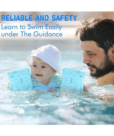 Cartoon Toddler Swim Vest with Sleeves | Adjustable Swimming Jacket for Kids 20-50 lbs | Blue Shark Design - Buy Online on GoSupps.com