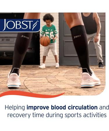 JOBST Unisex Sport Knee High Compression Socks 15-20 mmHg - Athletic Medium Blue/Grey - Ideal for Travel & Fitness - Buy Online on GoSupps.com