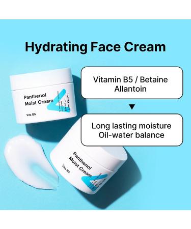 TIAM Panthenol Moist Cream - Hydrating Facial Moisturizer with 10% B5 Vitamin for Sensitive Skin | 1.7 fl.oz. - K-beauty Formula for Healing Damaged Skin - Buy Online on GoSupps.com