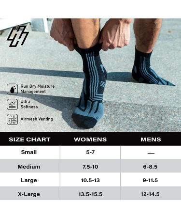 Quarter Athletic Running Socks 3-Pack for Men & Women - Moisture-Wicking, No Blister Cushion, Ideal for Cycling and Sports - Black - Buy Online on GoSupps.com