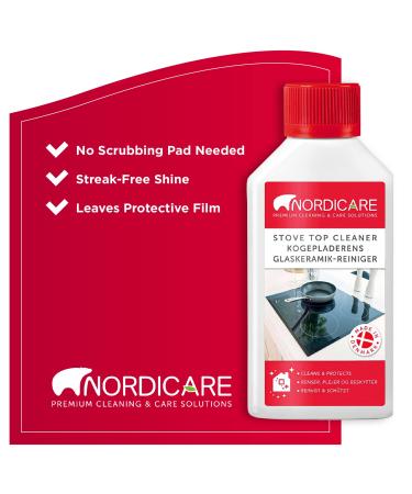 Nordicare Stove Top Cleaner Glass Ceramic - Induction Cooktop Cleaner Polish And Protector For Everyday Use - No Scrubbing Pad Needed - Leaves Protective Film - Made In Denmark (8.45oz) 500ml