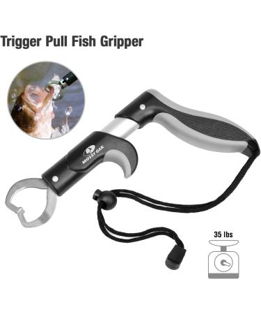 Mossy Oak 4pc Fishing Tool Kit - Pistol Grip Pliers, Fillet Knife, Gripper, Line Snip, Retractor w/ Lanyard - Buy Online on GoSupps.com