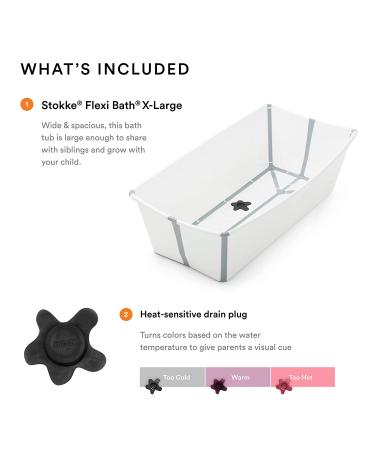 Stokke Flexi Bath X-Large  White - Spacious Foldable Baby Bathtub - Lightweight & Easy to Store - Convenient to Use at Home or Traveling - Best for Ages 0-6 X-Large White - Buy Online on GoSupps.com