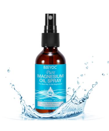 Pure Magnesium Oil Spray Magnesium Oil for Feet Easy to Absorb & Use Magnesium Oil Spray Glass Bottle 60ml