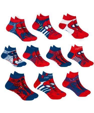 Marvel Spider-man Socks for Boys, 10 Pairs Low Cut Socks for Boys Ages 3-9 Spiderman 1292
