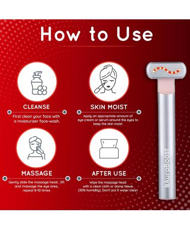 Handheld LED Red Light Therapy Device for Face & Neck | Vibrating Massage & Smart Sensor | Portable Skincare Wand for Skin Rejuvenation - Buy Online on GoSupps.com