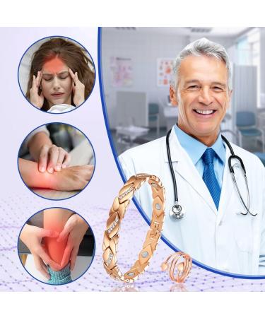 Vicmag Lymphatic Drainage Titan Steel Magnetic Bracelet for Women - Ultrast-Strong Magnets Rose Gold Crystal Design Gift Box Included - Buy Online on GoSupps.com