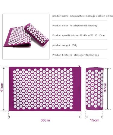 Nealpar Acupressure Mat & Pillow Set Ultra-Comfort for Back Neck & Foot Pain Relief | Travel Bag Included | Purple Lotus Thorn Design - Buy Online on GoSupps.com