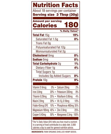 Nutiva Organic Raw Shelled Hemp Seeds - 19 oz | Nutrient-Dense Superfood - Buy Online on GoSupps.com