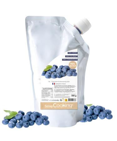 ScrapCooking - Pur e de Myrtilles 500 g - Pur e de Fruit pour P tisserie - Macarons Mousses Gel es G teaux Ganaches Nappages Coulis Glaces Cocktails - Fabriqu e en France - 4766