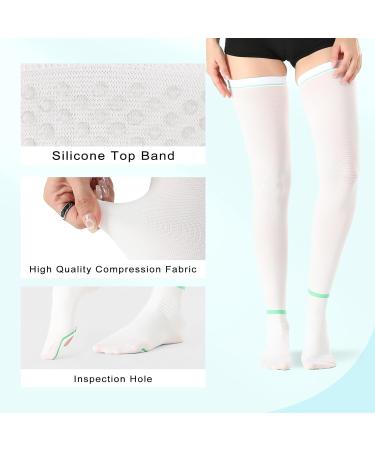T.E.D. Anti-Embolism Compression Stockings - 15-20 mmHg Thigh High Support Socks for Men & Women - Post Surgery Relief for Swelling Varicose Veins Edema DVT - X-Large White - Buy Online on GoSupps.com