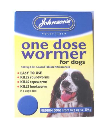 OnlineDiscountStore Medium upto 20 kg - Johnsons One Dose Easy Wormer Tablet Worming Dogs Dewomer