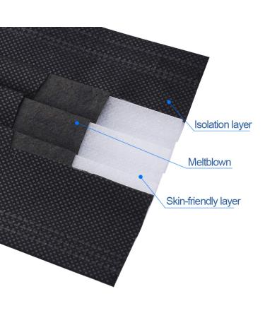 NU R 10pcs 3 Ply Disposable Face Mask Mask with Filter Layer and Elastic Earloop Retail Sealed bags Black - Buy Online on GoSupps.com